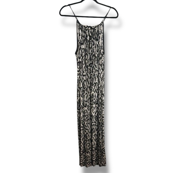 Vintage Alex Evenings Sparkle Snakeskin Print Keyhole Maxi Dress Size 12 - Picture 1 of 6